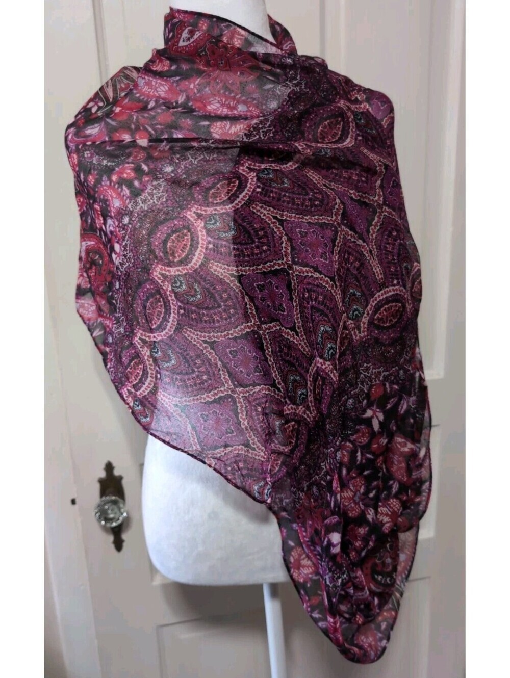 J. Jill Scarf Paisley Infinity Floral Multi Boho Lightweight Womans OS(1529)B